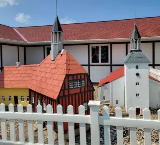 Detailed miniature village buildings