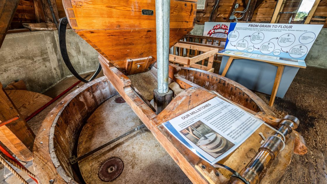 Interior windmill detail showing Millstone Mechanism.