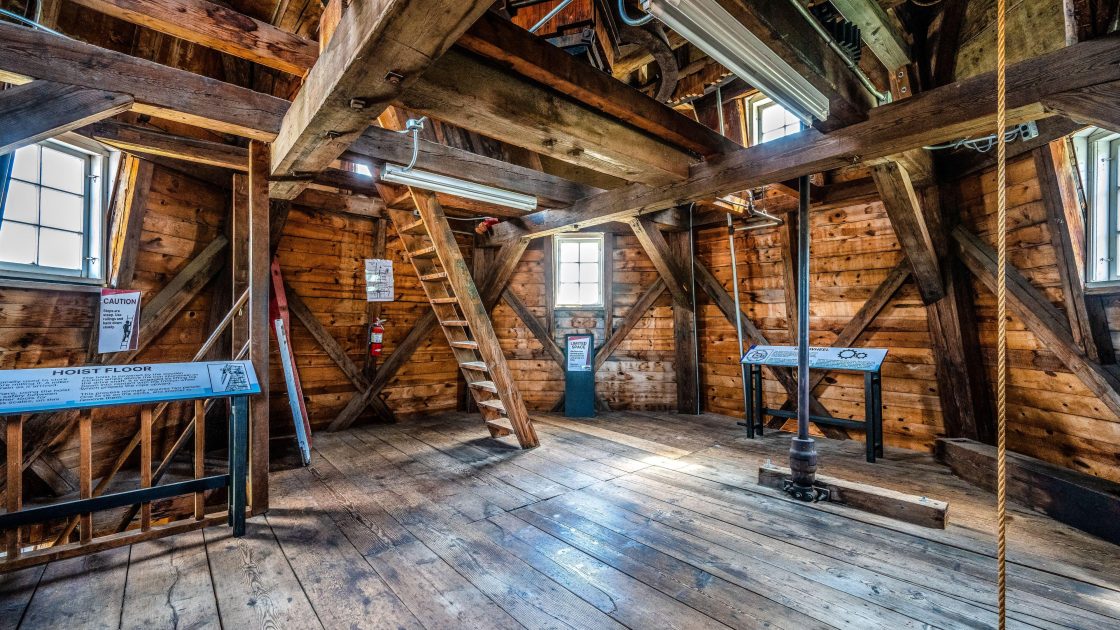 Interior windmill detail showing Timber Interior.