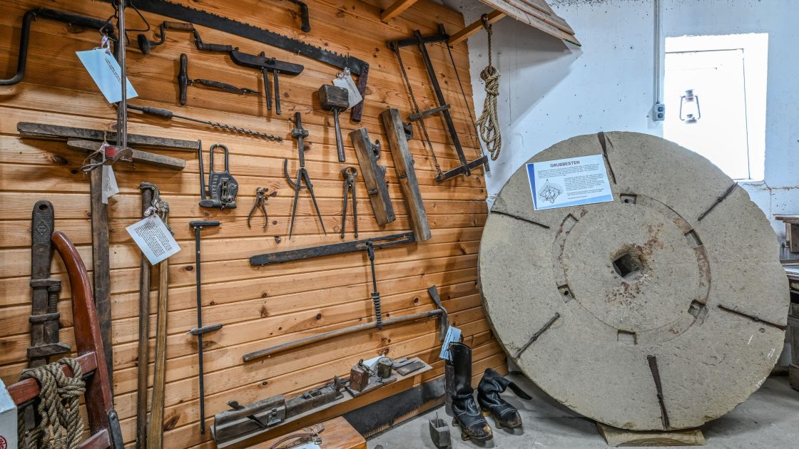 Interior windmill detail showing Tools Millstone.