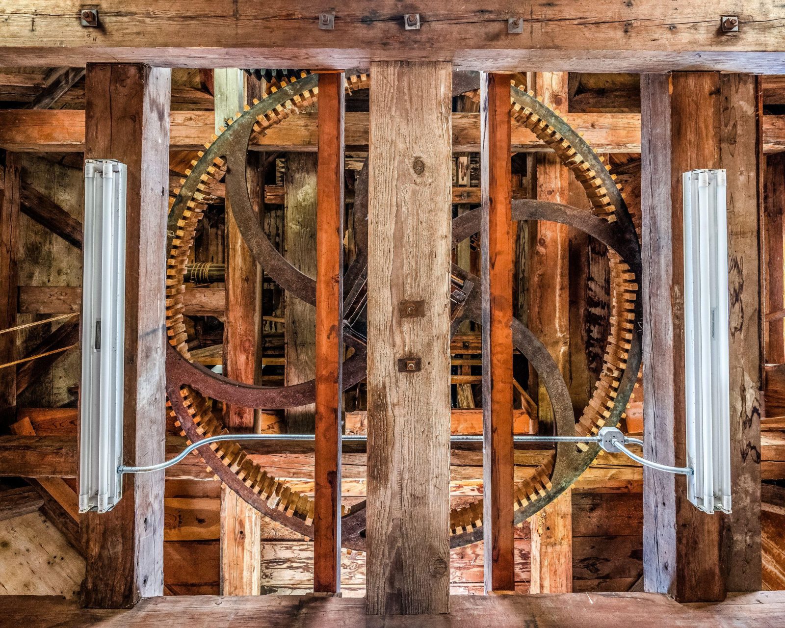 Interior windmill detail showing Sack Hoist Room.