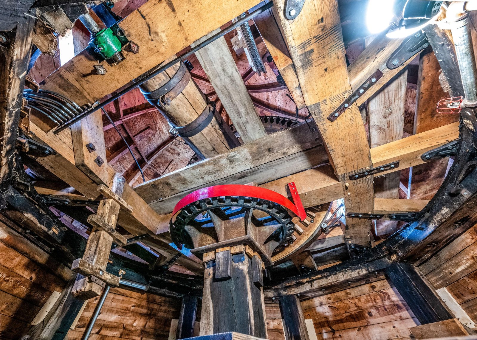 Interior windmill detail showing Gear Wheel Closeup.