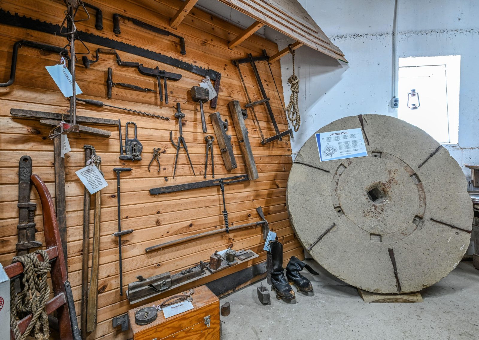Interior windmill detail showing Tools Millstone.