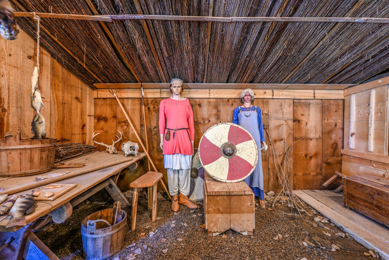 Interior windmill detail showing Viking Hut Interior.