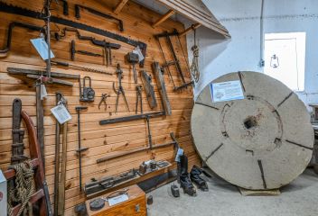 Interior windmill detail showing Tools Millstone.