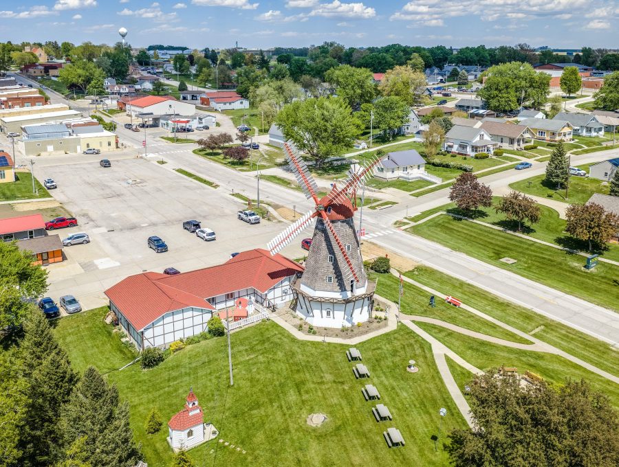 Outdoor campus area showing Aerial Campus Overview.