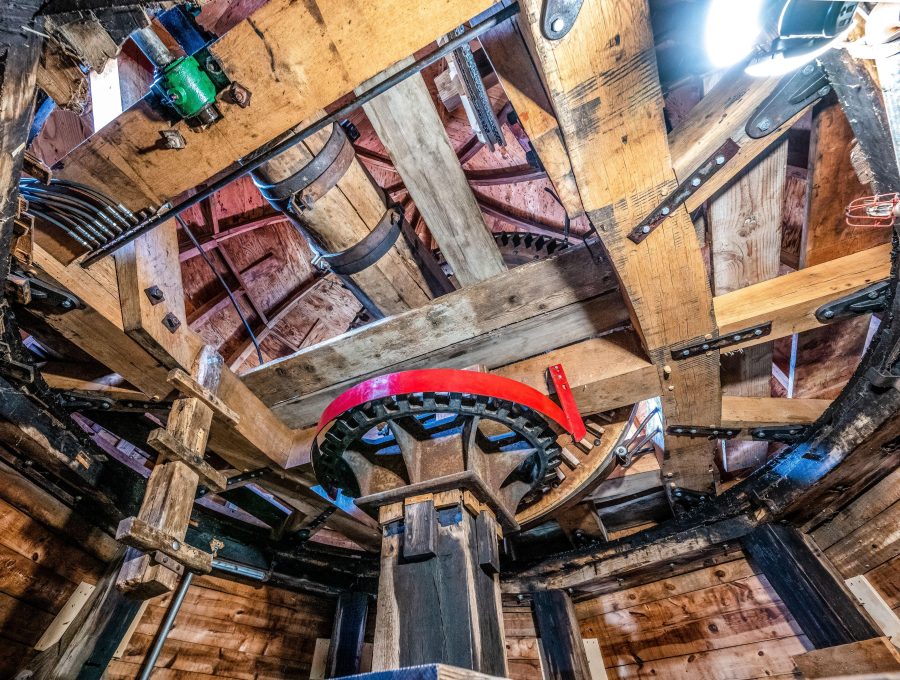 Interior windmill detail showing Gear Wheel Closeup.