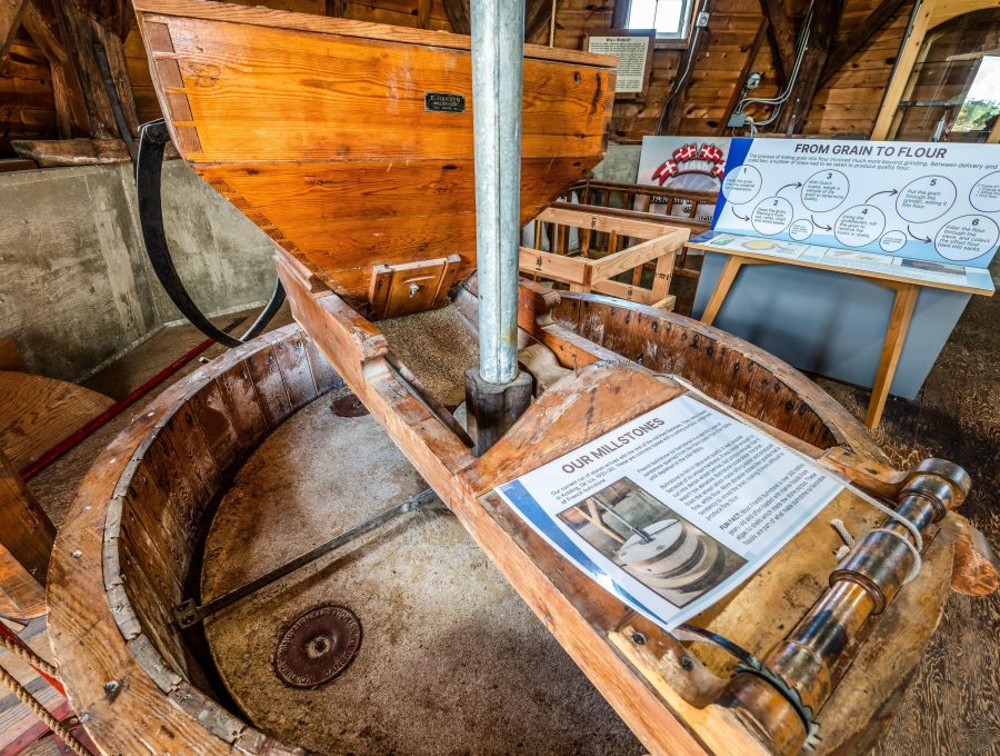 Interior windmill detail showing Millstone Mechanism.