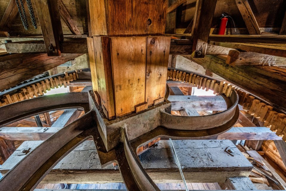 Interior windmill detail showing Gear Closeup.