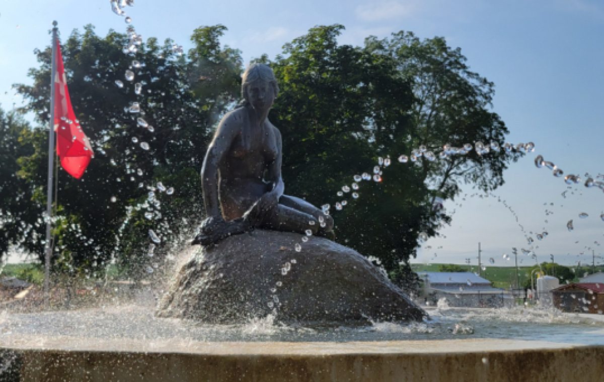 Danish Windmill image showing Mermaid Fountain.