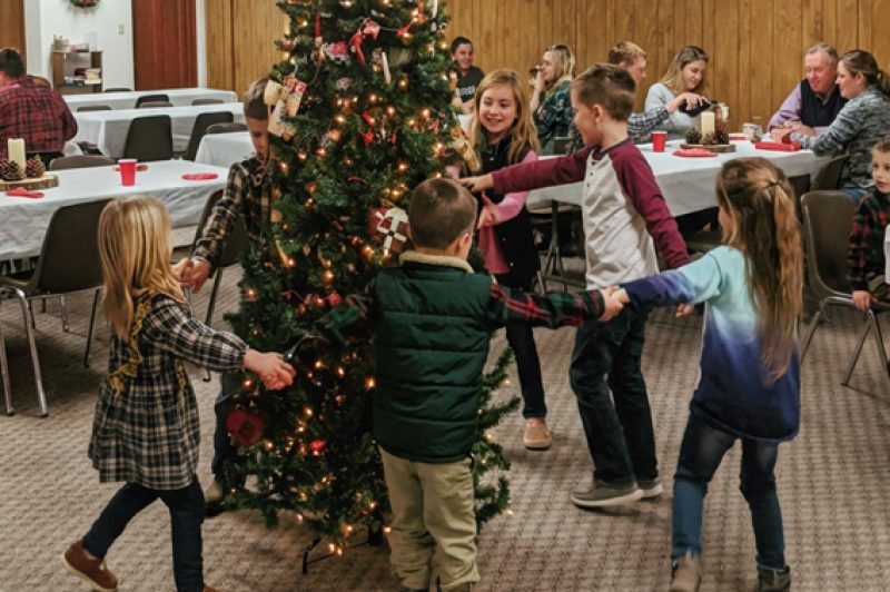 Folk dancing image showing Jolly Tree Dance.