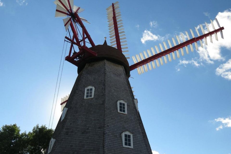 Danish Windmill image showing Windmill Low Nice Sky.