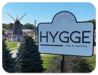 Danish Windmill image showing Hygge Inn & Suites.