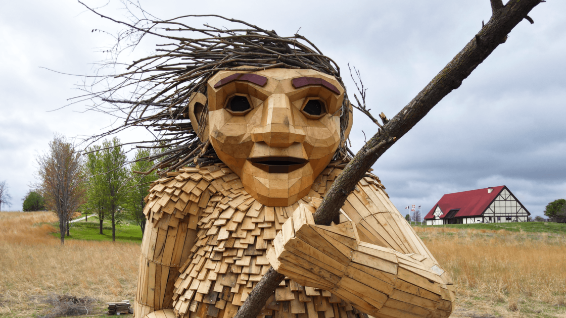 Thomas Dambo's Troll in Elkhorn Iowa