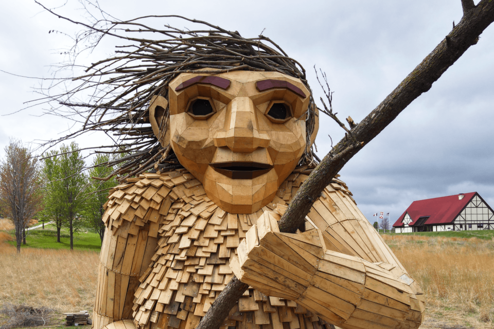 Thomas Dambo's Troll in Elkhorn Iowa